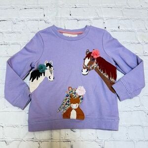 Mini Boden Horse Appliqué Sweatshirt